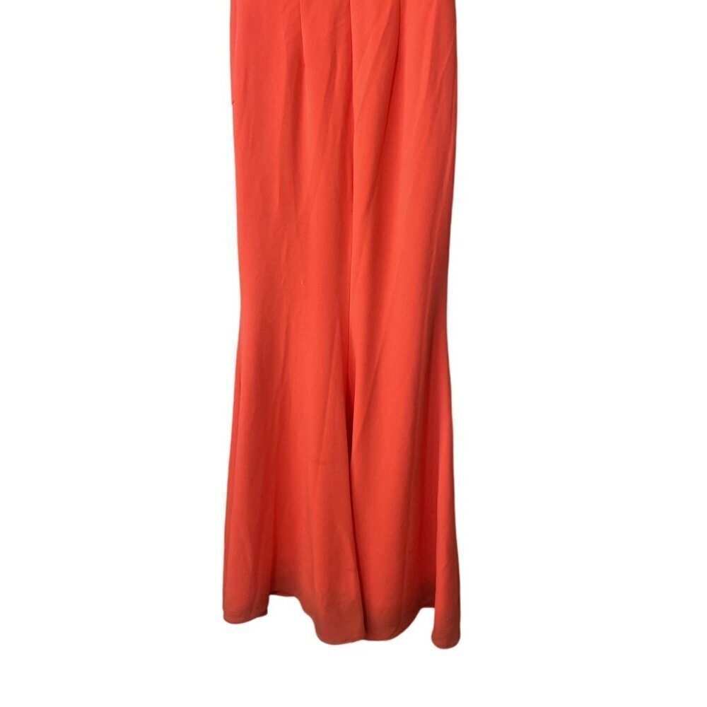 Xscape Dress Size 2 Formal Long Cocktail Evening Orange One Shoulder Orange Maxi - Picture 7 of 8